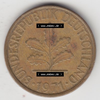 Münze der BRD Deutschland Umlaufmünze 1950-2001, 10 Pfennig 1971 F-5 (2) Sammlung