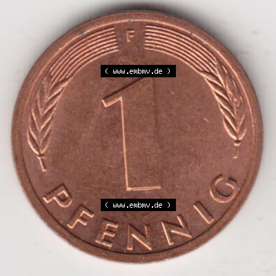 Münze der BRD Deutschland Umlaufmünze 1950-2001, 1 Pfennig 1980 F Sammlung