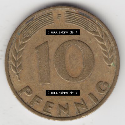 Münze der BRD Deutschland Umlaufmünze 1950-2001, 10 Pfennig 1969 F Sammlung