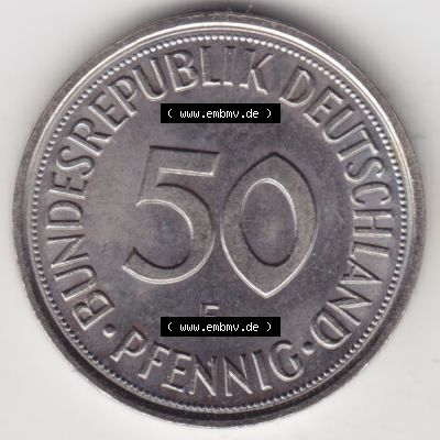 Münze der BRD Deutschland Umlaufmünze 1950-2001, 50 Pfennig 1981 F Sammlung