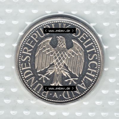 Münze der BRD Deutschland Umlaufmünze 1950-2001, 1 DM Deutsche Mark , Rückseite der Deutschen Mark Münze der Bundesrepublik Deutschland Sammlung