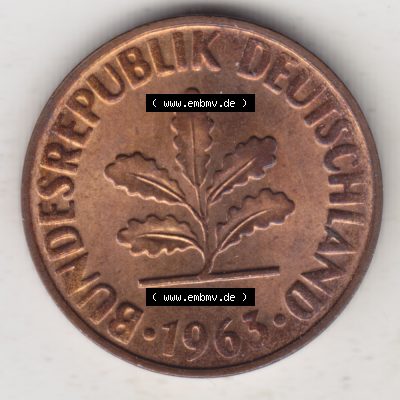 Münze der BRD Deutschland Umlaufmünze 1950-2001, 2 Pfennig 1963 G (2) Sammlung