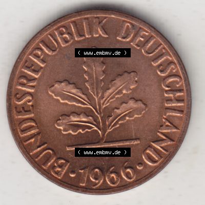 Münze der BRD Deutschland Umlaufmünze 1950-2001, 2 Pfennig 1966 G (2) Sammlung