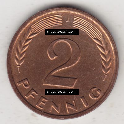 Münze der BRD Deutschland Umlaufmünze 1950-2001, 2 Pfennig 1958 J Sammlung