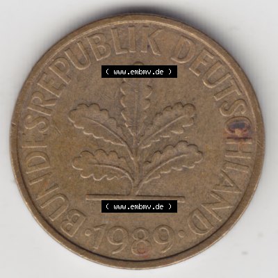 Münze der BRD Deutschland Umlaufmünze 1950-2001, 10 Pfennig 1989 J-12 (2) Sammlung