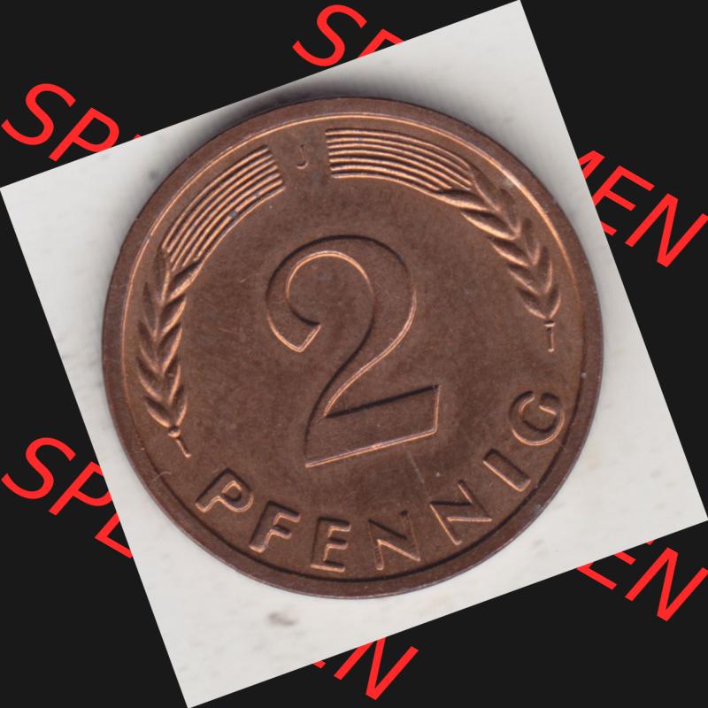 BRD Münze aus Deutschland 1950-2001, 2 Pfennig 1964 J (2) Sammlung