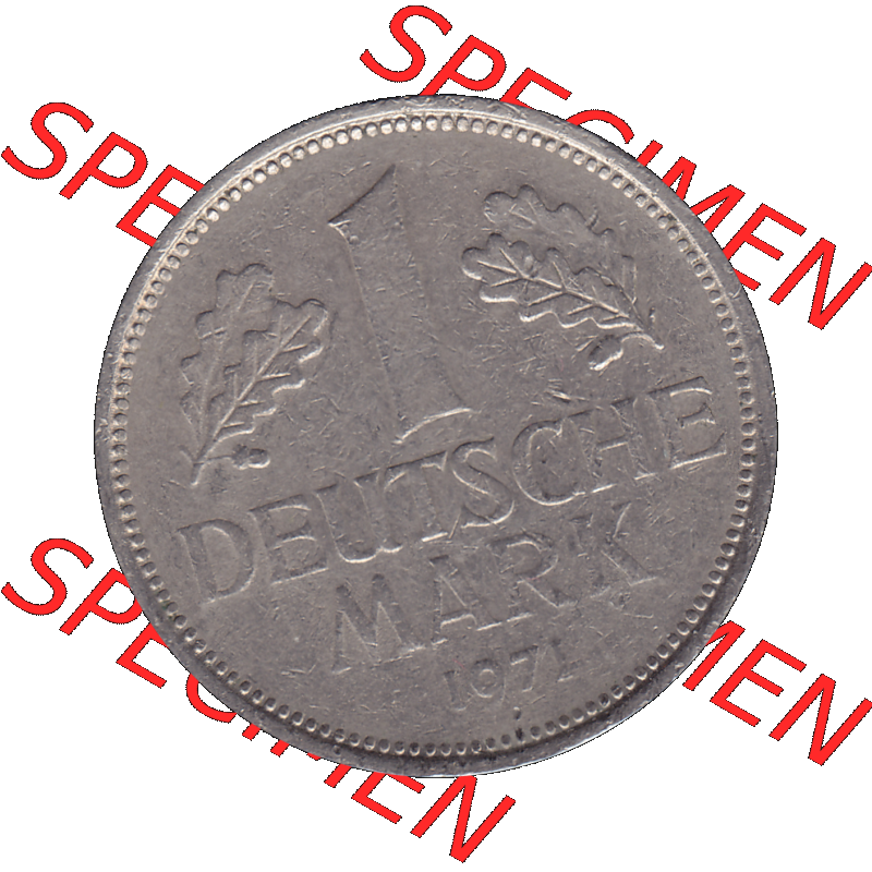 BRD Münzen 1 DM, Umlaufmünze 1950-2001, 1 / Eine DM - Eine Deutsche Mark, 1971 D-1. Münzen-Rückseite mit Nennwert / Nominalwert / Wert-Zahl einer... Sammlung