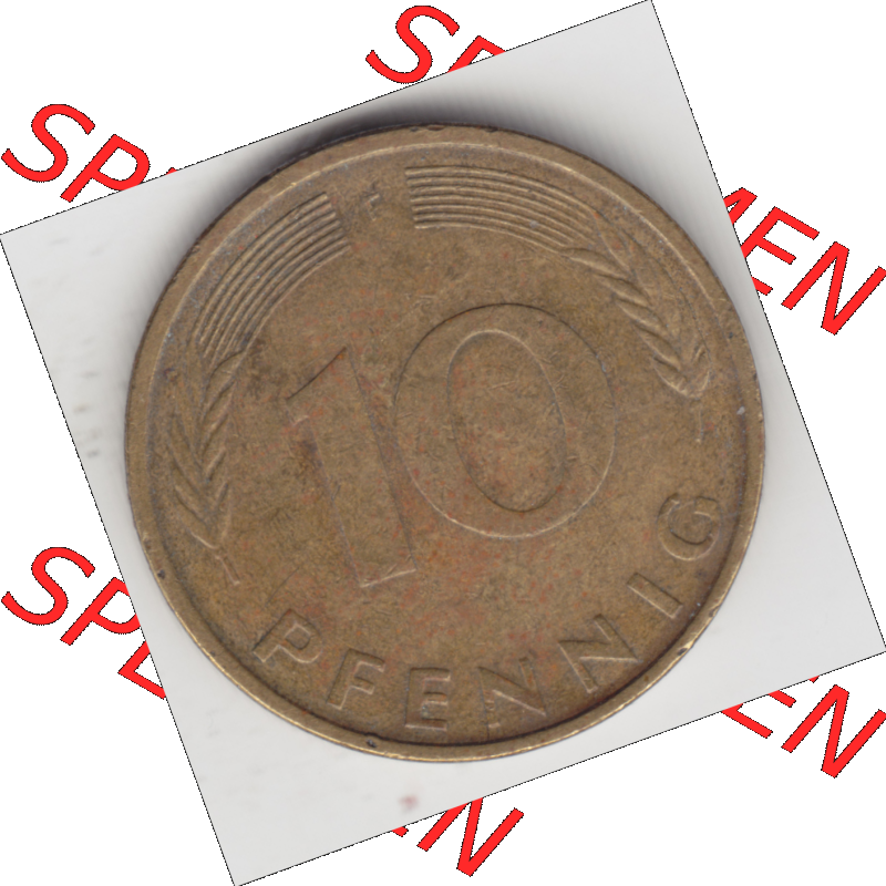 BRD Münze Deutschland Original Bild in PNG 1950-2001, Zehn 10 Pfennig 1981 F-01 Original Rückseite Farbe (1) Sammlung