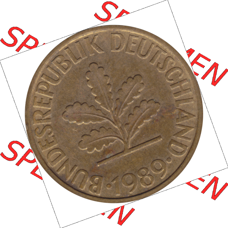 BRD Münze Deutschland Original Bild in PNG 1950-2001, Zehn 10 Pfennig 1989 G-01 VS ausgeschnitten Farbe (1) Sammlung