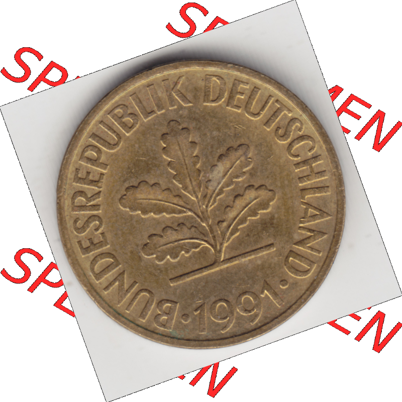 BRD Münze Deutschland Original Bild in PNG 1950-2001, Zehn 10 Pfennig 1991 D-03 Original Vorderseite Farbe (1) Sammlung