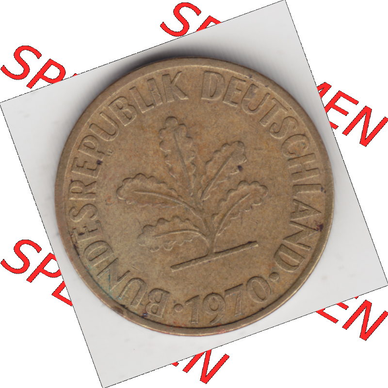 BRD Münze Deutschland Original Bild in PNG 1950-2001, Zehn 10 Pfennig 1970 D-01 Original Vorderseite Farbe (1) Sammlung