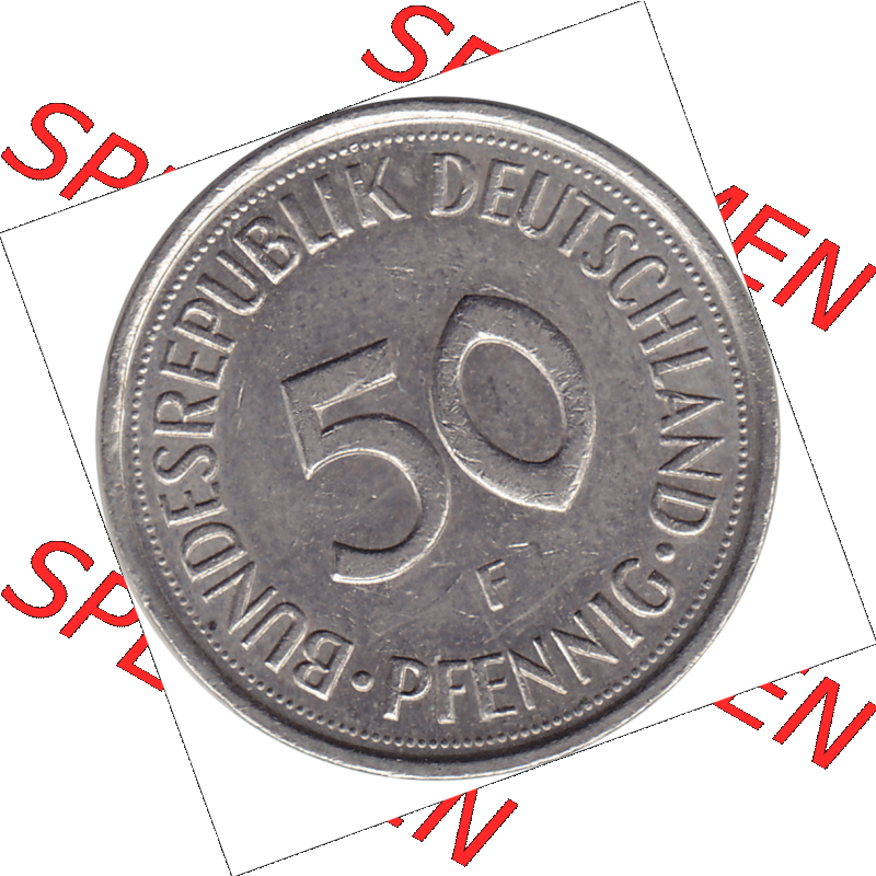 BRD Münze Deutschland Original Bild in PNG 1950-2001, Fünfzig 50 Pfennig 1992 F RS ausgeschnitten Farbe (1) - Das farbiges Digital Bild / Foto der 50 Pfennig Münze der... Sammlung