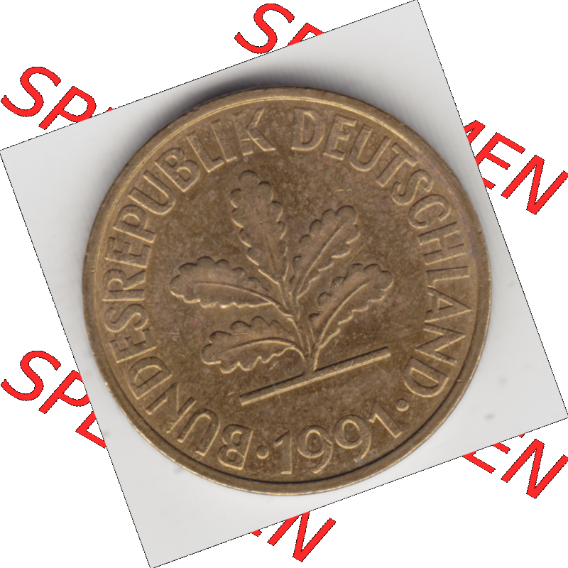 BRD Münze Deutschland Original Bild in PNG 1950-2001, Zehn 10 Pfennig 1991 J-01 Original Vorderseite Farbe (1) Sammlung