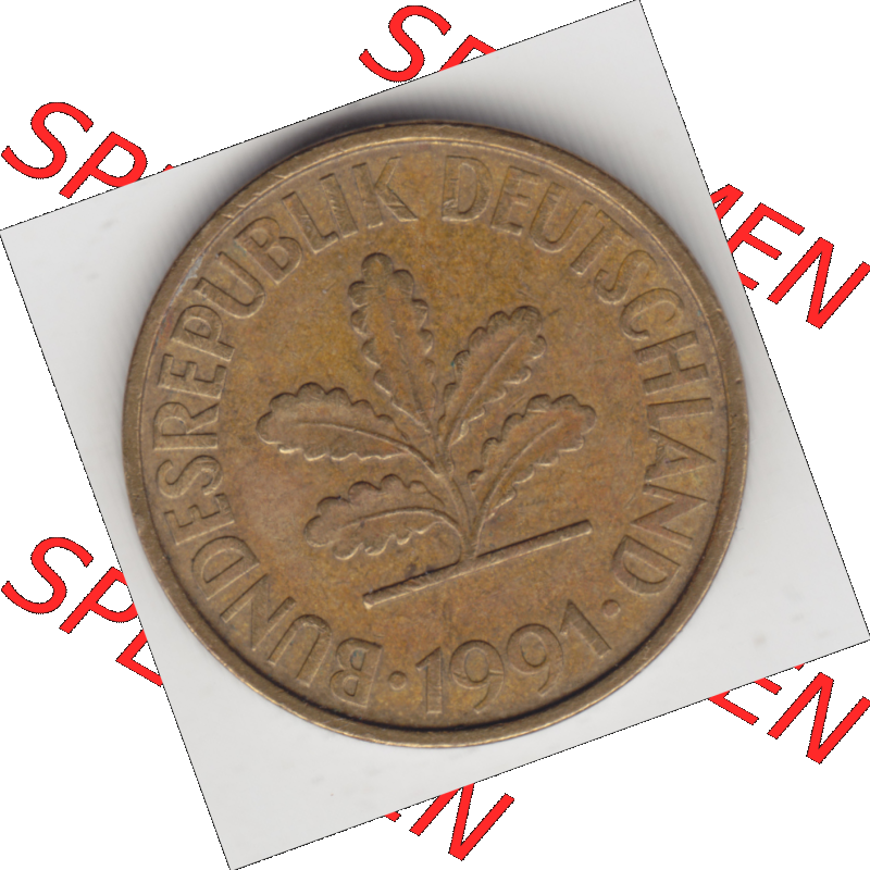 BRD Münze Deutschland Original Bild in PNG 1950-2001, Zehn 10 Pfennig 1991 F-05 Original Vorderseite Farbe (1) Sammlung