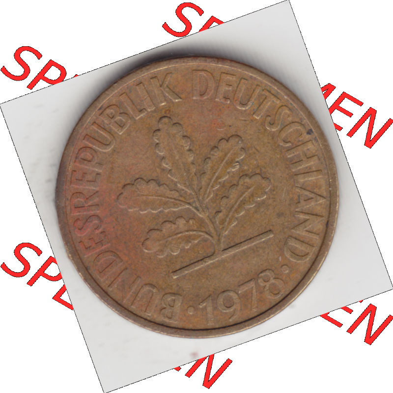 BRD Münze Deutschland Original Bild in PNG 1950-2001, Zehn 10 Pfennig 1978 D-01 Original Vorderseite Farbe (1) Sammlung