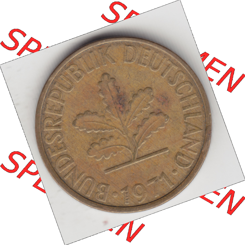 BRD Münze Deutschland Original Bild in PNG 1950-2001, Zehn 10 Pfennig 1971 F-05 Original Vorderseite Farbe (1) Sammlung