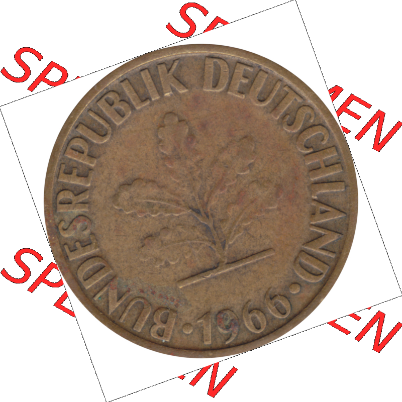 BRD Münze Deutschland Original Bild in PNG 1950-2001, Zehn 10 Pfennig 1966 G-01 VS ausgeschnitten Farbe (1) Sammlung
