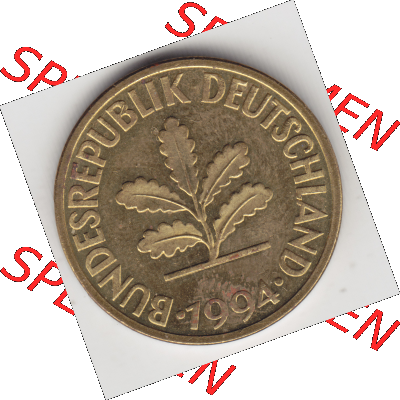 BRD Münze Deutschland Original Bild in PNG 1950-2001, Zehn 10 Pfennig 1994 D-02 Original Vorderseite Farbe (1) Sammlung