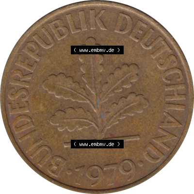 BRD Münze Deutschland Original Bild in PNG 1950-2001, Zehn 10 Pfennig 1979 G-01 VS ausgeschnitten Farbe (1) Sammlung