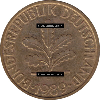 BRD Münze Deutschland Original Bild in PNG 1950-2001, Zehn 10 Pfennig 1989 G-10 VS ausgeschnitten Farbe (1) Sammlung