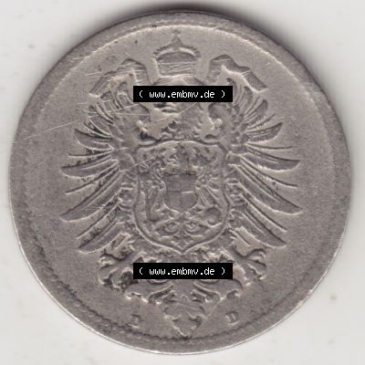 Deutsches Kaiserreich Umlaufmünze 1873-1889, 10 Pfennig D, 1875, Münzen Vorderseite zum Download Sammlung
