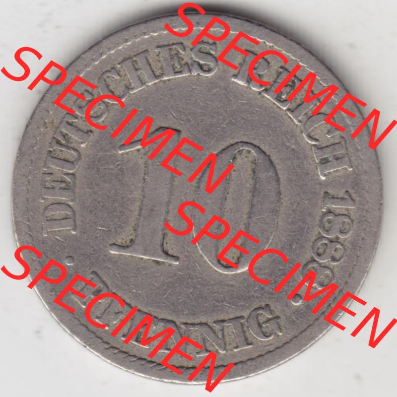 Deutsches Kaiserreich Umlaufmünze 1873-1889, 10 Pfennig A, 1888, Münzen Rückseite zum Download Sammlung