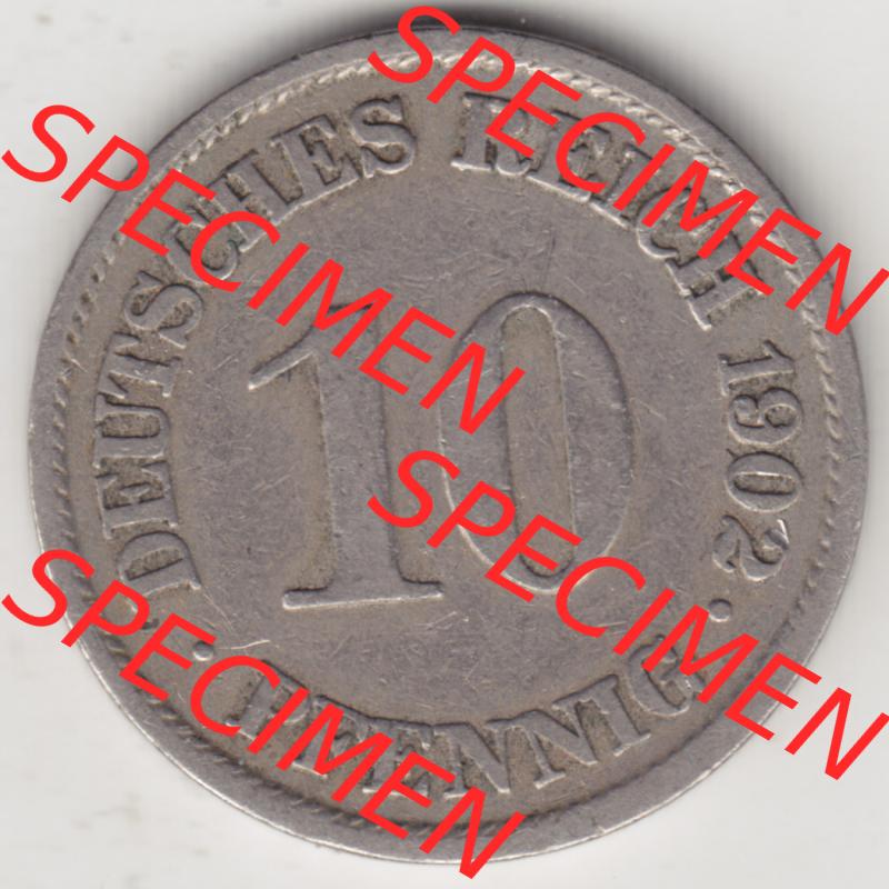 Deutsches Kaiserreich Umlaufmünze 1890-1916, 10 Pfennig A, 1902, Münzen Rückseite zum Download Sammlung