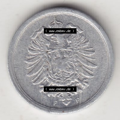 Weimarer Republik Umlaufmünze 1916-1918, 1 Pfennig F, 1917 III, Münzen Vorderseite zum Download Sammlung