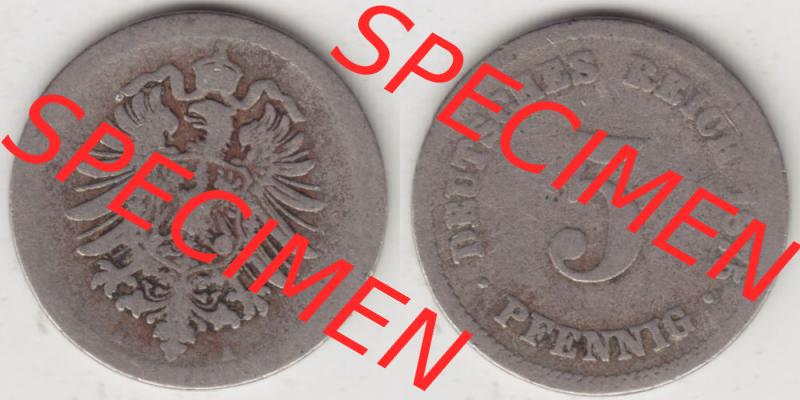 Deutsches Kaiserreich Umlaufmünze 1874-1889, 5 Pfennig A, 1875, Münzen Vollansicht Horizontal zum Download Sammlung