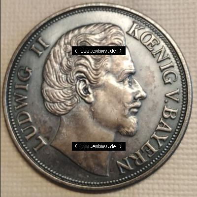 Deutsches Kaiserreich 1876, 5 Mark, König Ludwig II. v. Bayern, Deutsches Reich, Silbermünze ohne Mzz. und ohne Randschrift und nicht im Münzen-Katalog... Sammlung