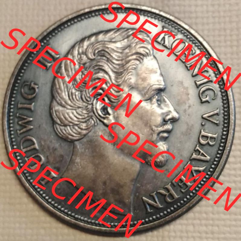 Deutsches Kaiserreich 1876, 5 Mark, König Ludwig II. v. Bayern, Deutsches Reich, Silbermünze ohne Mzz. und ohne Randschrift und nicht im Münzen-Katalog... Sammlung