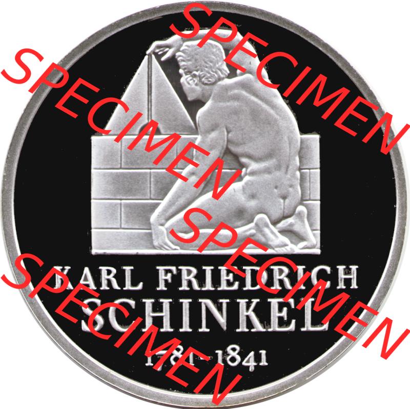 Deutschland 2006 Silbermünze, 10 Euro Karl Friedrich von Schinkel. 10 Euro Gedenkmünze Vorderseite der 3. 10 Euro Münze von 2006im online Katalog auf EMBMV zu online... Sammlung
