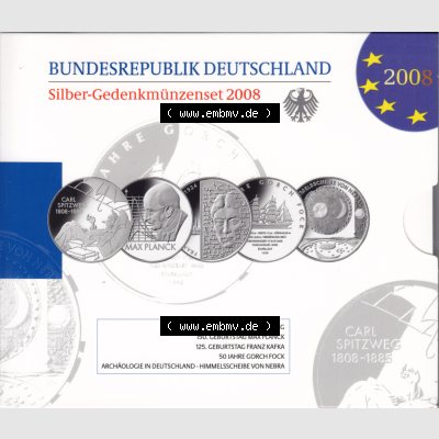 BRD-Deutschland 2008, 10 Euro Gedenkmünzen-Set 2008 Folder 400DPI, PP 10 Euro Gedenkmünzenset 2008 zum herunterladen als Bildmaterial der Digitalen Bilder für Mobile-Geräte Sammlung