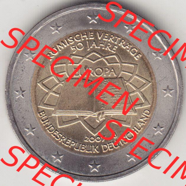 BRD-Deutschland 2 Euro Gedenkmünze 2007, 2 Euro Gedenkmünze 2007 50 Jahre Römische Verträge Münzzeichen J in 600DPI, die deutschen 2 Euro Gedenkmünzen 2007 stehen... Sammlung