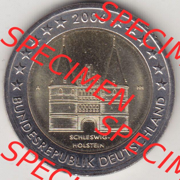 BRD-Deutschland 2 Euro Gedenkmünze 2006, 2 Euro Gedenkmünze 2006, Schleswig-Holstein Münzzeichen A in 600DPI, die deutschen 2 Euro Gedenkmünzen 2006 stehen als Digitale... Sammlung