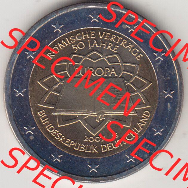 BRD-Deutschland 2 Euro Gedenkmünze 2007, 2 Euro Gedenkmünze 2007 50 Jahre Römische Verträge Münzzeichen G in 600DPI, die deutschen 2 Euro Gedenkmünzen 2007 stehen... Sammlung