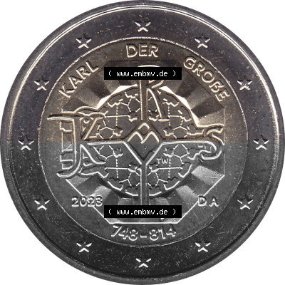 BRD-Deutschland 2 Euro Gedenkmünze 2023-2023, A Münzstätte Berlin, Karl der Große 748-814 Sammlung
