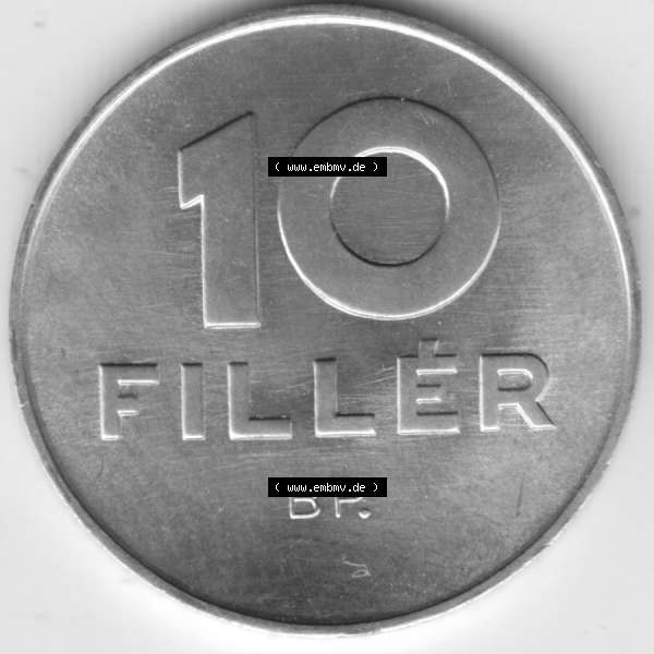 Grau bzw. s/w Umlaufmünzen Ungarn: 1967-1989 10 Filler. Rückseite der Münze aus Ungarn als Bildmaterial für Sammler und Münzen-Webseiten hier im online Katalog und Datenbank für... Sammlung Graustufen