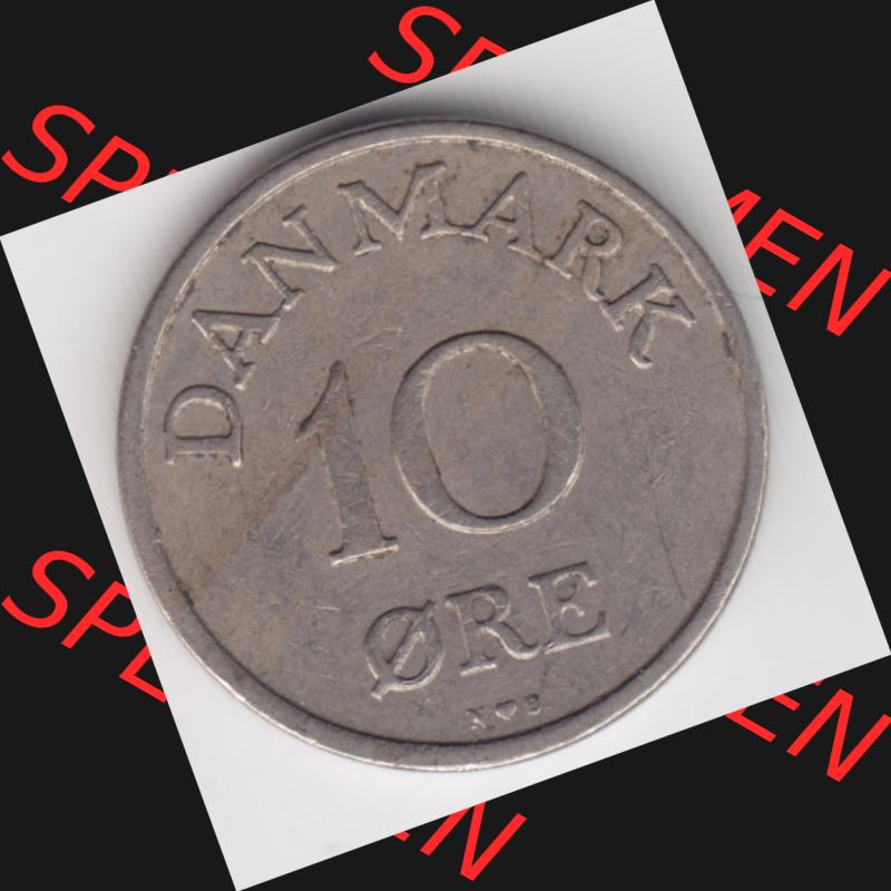 Umlaufmünzen Dänemark: 1954, 10 Öre. Vorderseite der alten dänischen Umlaufmünze aus Dänemark zum katalogisieren und verwalten im Münzen-Katalog Dänemark... Sammlung
