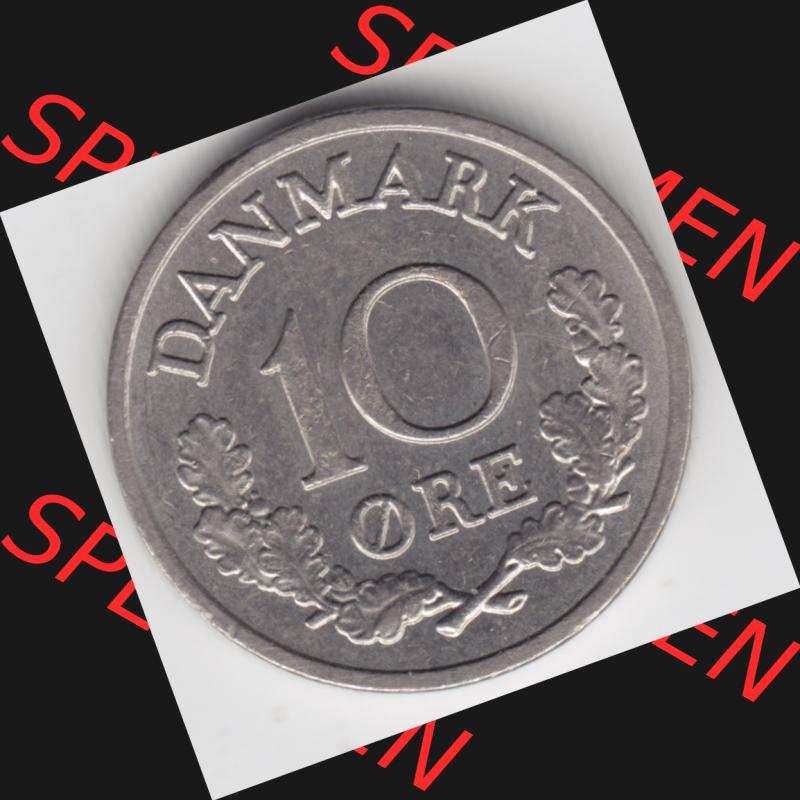 Umlaufmünzen Dänemark: 1972, 10 Öre. Vorderseite der alten dänischen Umlaufmünze aus Dänemark zum katalogisieren und verwalten im Münzen-Katalog Dänemark... Sammlung