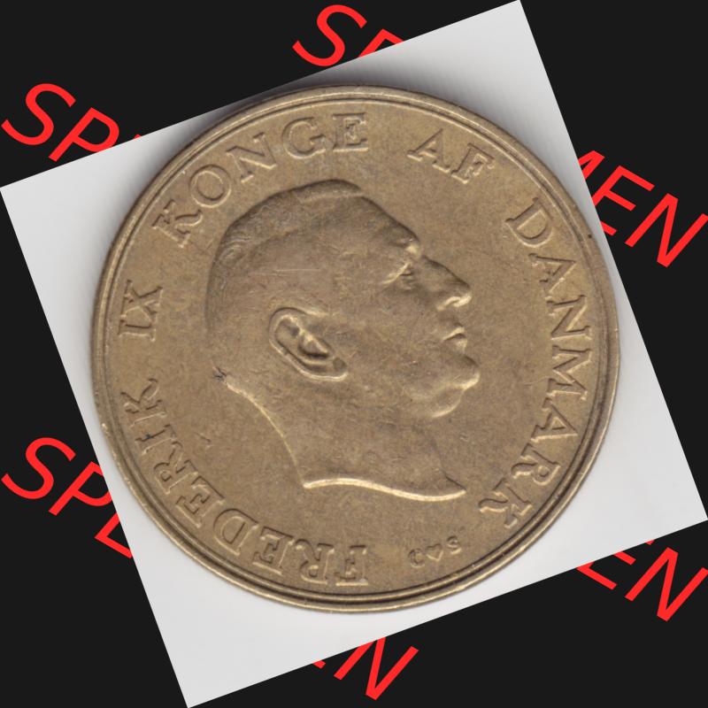 Umlaufmünzen Dänemark: 1957, 1 Krone. Rückseite der alten dänischen Umlaufmünze aus Dänemark zum katalogisieren und verwalten im Münzen-Katalog Dänemark... Sammlung