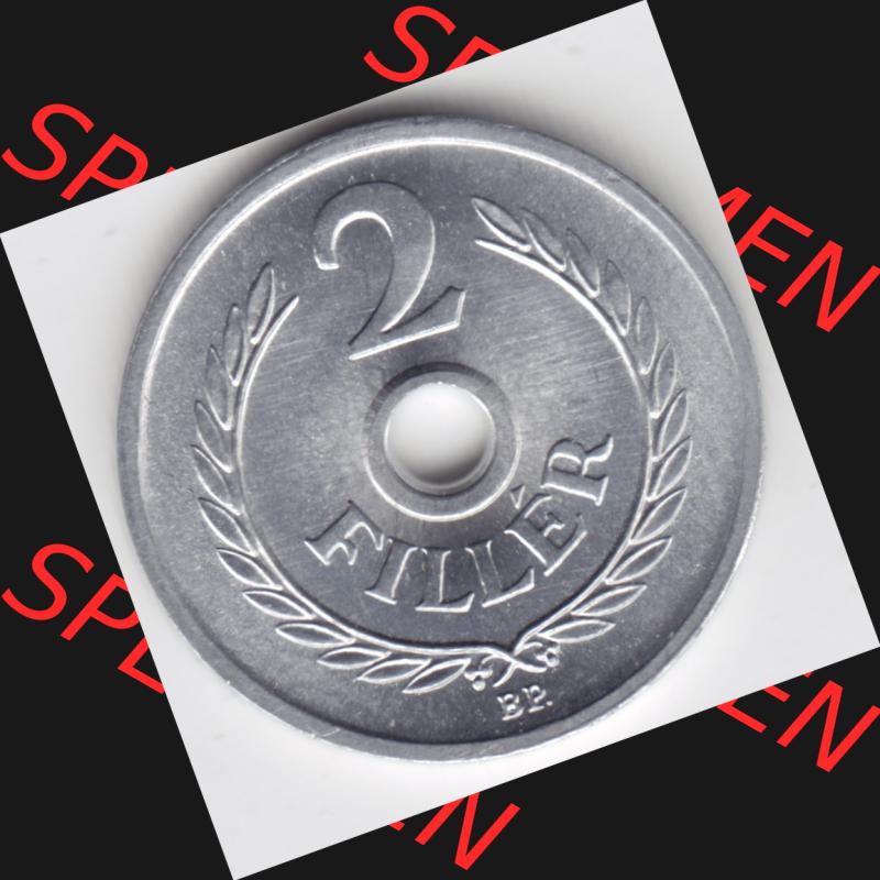 Umlaufmünzen Ungarn: 1950-1989 2 Filler. Rückseite der Münze aus Ungarn als Bildmaterial für Sammler und Münzen-Webseiten hier im online Katalog und Datenbank für... Sammlung