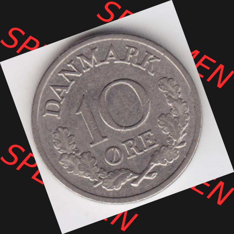 Umlaufmünzen Dänemark: 1969, 10 Öre. Vorderseite der alten dänischen Umlaufmünze aus Dänemark zum katalogisieren und verwalten im Münzen-Katalog Dänemark... Sammlung