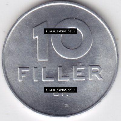Umlaufmünzen Ungarn: 1967-1989 10 Filler. Rückseite der Münze aus Ungarn als Bildmaterial für Sammler und Münzen-Webseiten hier im online Katalog und Datenbank für... Sammlung