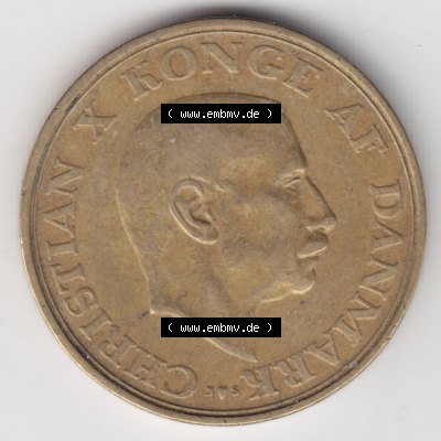 Umlaufmünzen Dänemark: 1947, 1 Krone. Rückseite der alten dänischen Umlaufmünze aus Dänemark zum katalogisieren und verwalten im Münzen-Katalog Dänemark... Sammlung