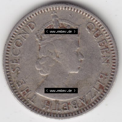 Umlaufmünzen Zypern: 1955-1955, 25 Mils. Vorderseite der Münze aus Zypern als Bildmaterial für Sammler und Münzen-Webseiten hier im online Katalog und Datenbank für... Sammlung