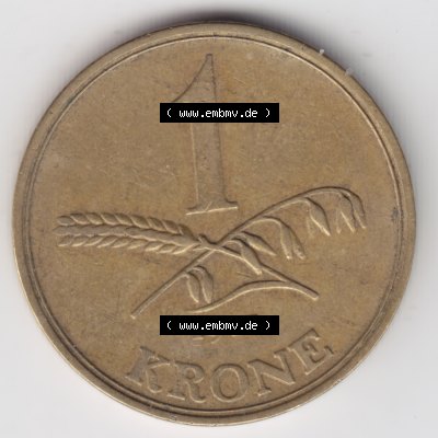 Umlaufmünzen Dänemark: 1947, 1 Krone. Vorderseite der alten dänischen Umlaufmünze aus Dänemark zum katalogisieren und verwalten im Münzen-Katalog Dänemark... Sammlung