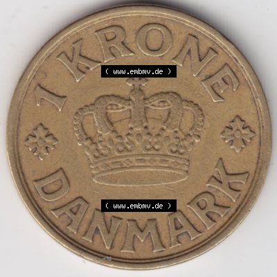 Umlaufmünzen Dänemark: 1940, 1 Krone. Vorderseite der alten dänischen Umlaufmünze aus Dänemark zum katalogisieren und verwalten im Münzen-Katalog Dänemark... Sammlung