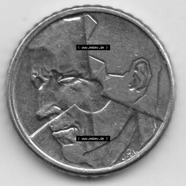 Grau bzw. s/w Münzen Belgien Umlaufmünze 1987-1993, 50 Francs 1990 Belgie. Rückseite der alten belgischen Francs Umlaufmünze aus Belgien vor Einführung der Euromünzen in Belgien... Sammlung Graustufen