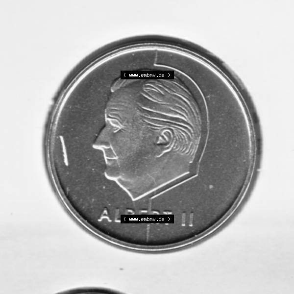 Grau bzw. s/w Münzen Belgien Umlaufmünze Münzsatz Sabena 1998, 5 Francs. Rückseite der alten belgischen Francs Umlaufmünze aus Belgien vor Einführung der Euromünzen in... Sammlung Graustufen